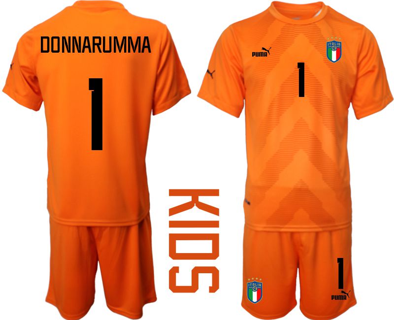 Youth 2022 World Cup National Team Italy orange goalkeeper #1 Soccer Jerseys->youth soccer jersey->Youth Jersey